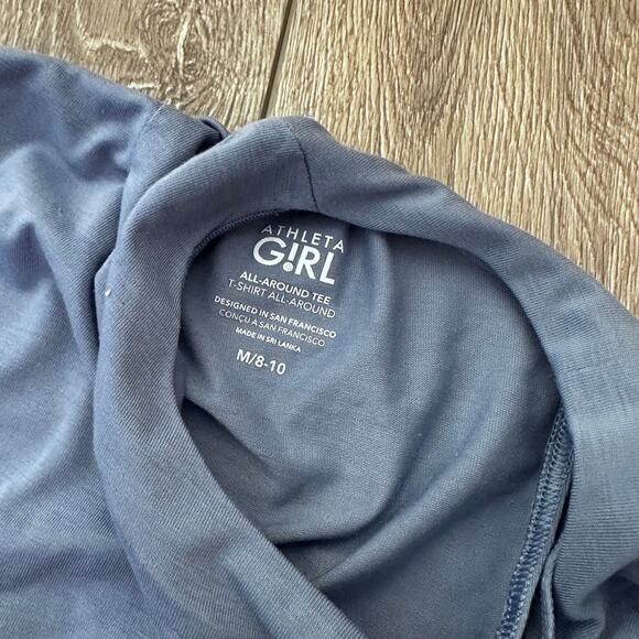 Athleta Girl Blue Sleeveless All Around Tee - Size Medium - Picture 3 of 5